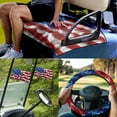 thumbnail image 2 of Jeiento Golf Cart Seat Cover 4 Pack with Steering Wheel Cover and Golf Cart Flags US Flag Golf Cart Seat Towel Blanket 13-14 Inch Steering Wheel Cover 2PCS Mini Flags Club Car Decoration, 2 of 5
