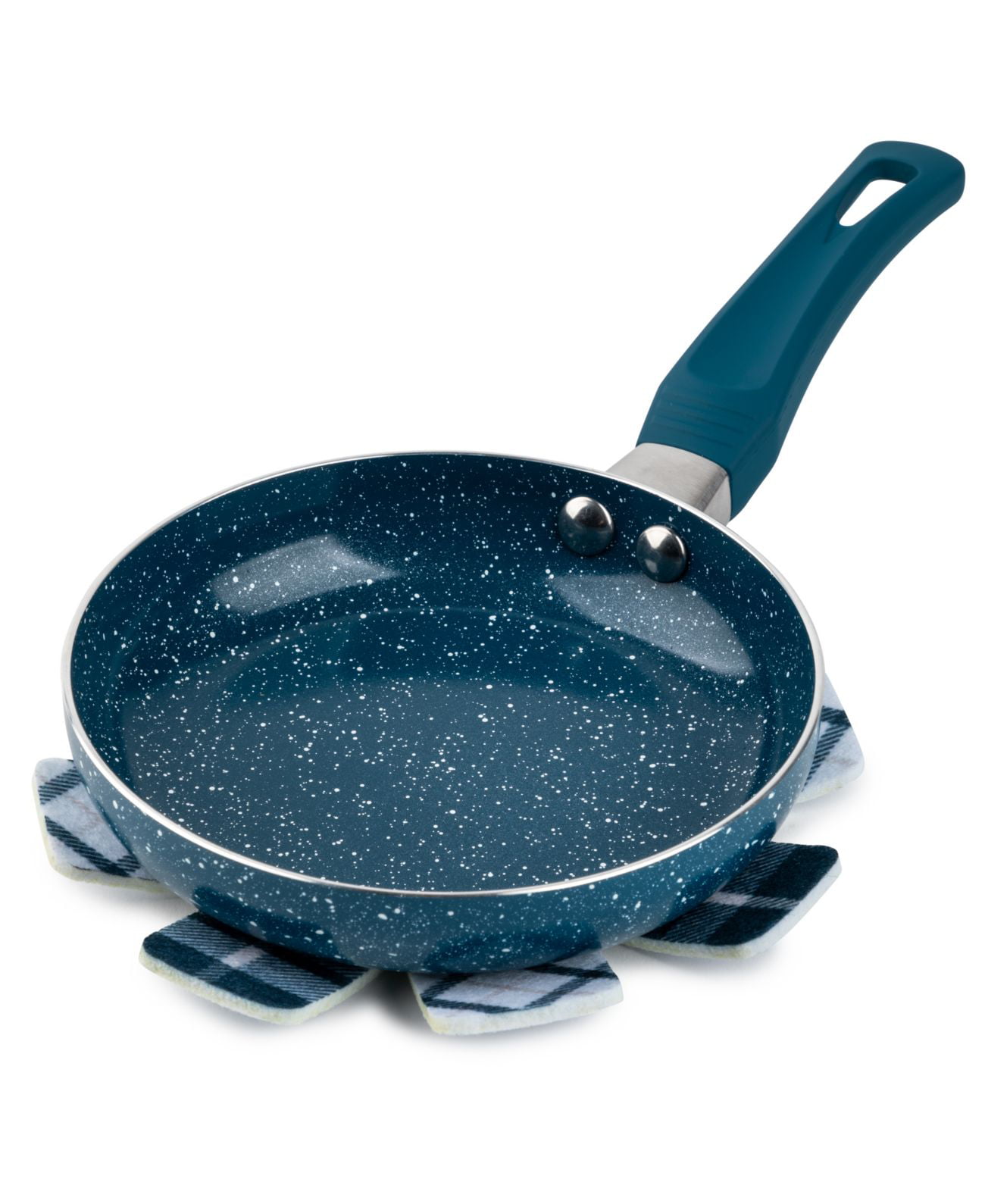 Brooklyn Steel Co. Jupiter 8 and 10 Fry Pans with Felt Cookware Protectors - Navy