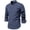 #0597-Dark Blue, variant on Men Solid Mandarin Collar Long Sleeve Button Down Shirt Small Embroidered Logo Daily Business Blouse (Army Green M) Father's Day Gift