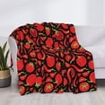 thumbnail image 3 of Honeii Tomatoes And Chili print throw blanket, crafted from cozy cotton flannel, offers versatile home decor as a bedding suitable for all seasons.-, 3 of 6