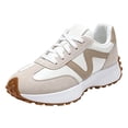 thumbnail image 4 of Rokment Women's Retro Color Block Fashion Sneakers Comfortable Casual Leather Lace up Running Tennis Shoes Non Slip Skate Trainners for Fall Spring, 4 of 5