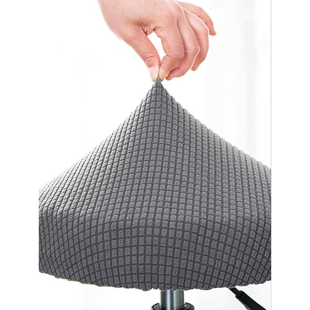Housse Extensible Universelle en Molleton pour Tabouret de Bar pour Salons de Coiffure - Antidérapante, Lavable, Protecteur de Chaise Ronde à Hauteur Réglable (Gris, 30-40 cm) - Housse de Meuble Durable en Mélange Polyester-Ammoniaque pour