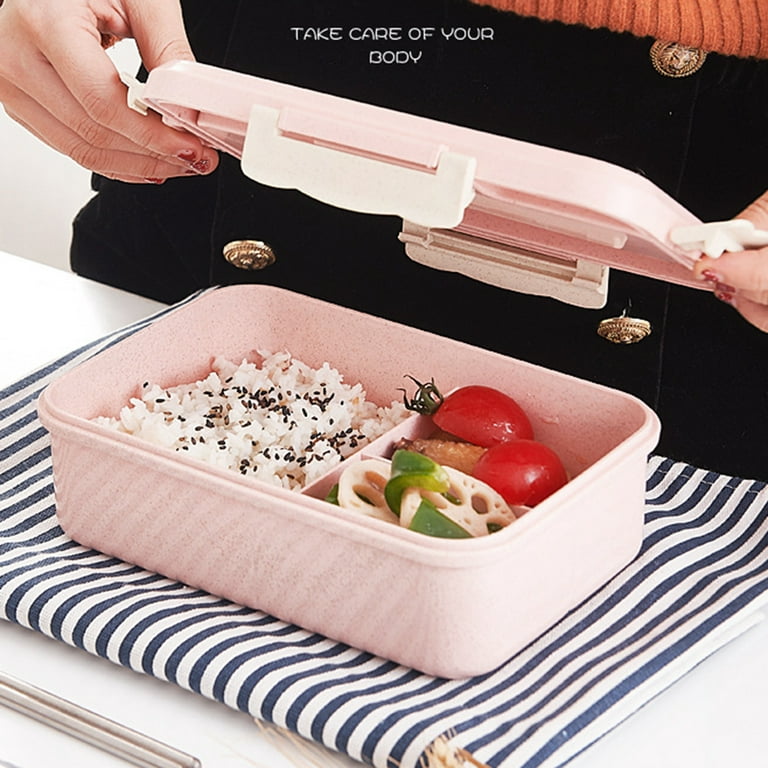 Divided Lunch Box, Wheat Straw Dinnerware Food Storage Container, Portable  Bento Box, Microwave Safe, Picnic Camping Food Fruit Container, Leakproof  Food Container, For Teenagers And Workers At School,canteen, Back School,  Home Kitchen