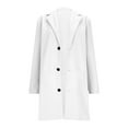 thumbnail image 4 of SYMOID Womens White Wool Blend Mid-Length Coat - Fall Winter Warm Single-Breasted Outerwear for Casual & Work,Size S, 4 of 6