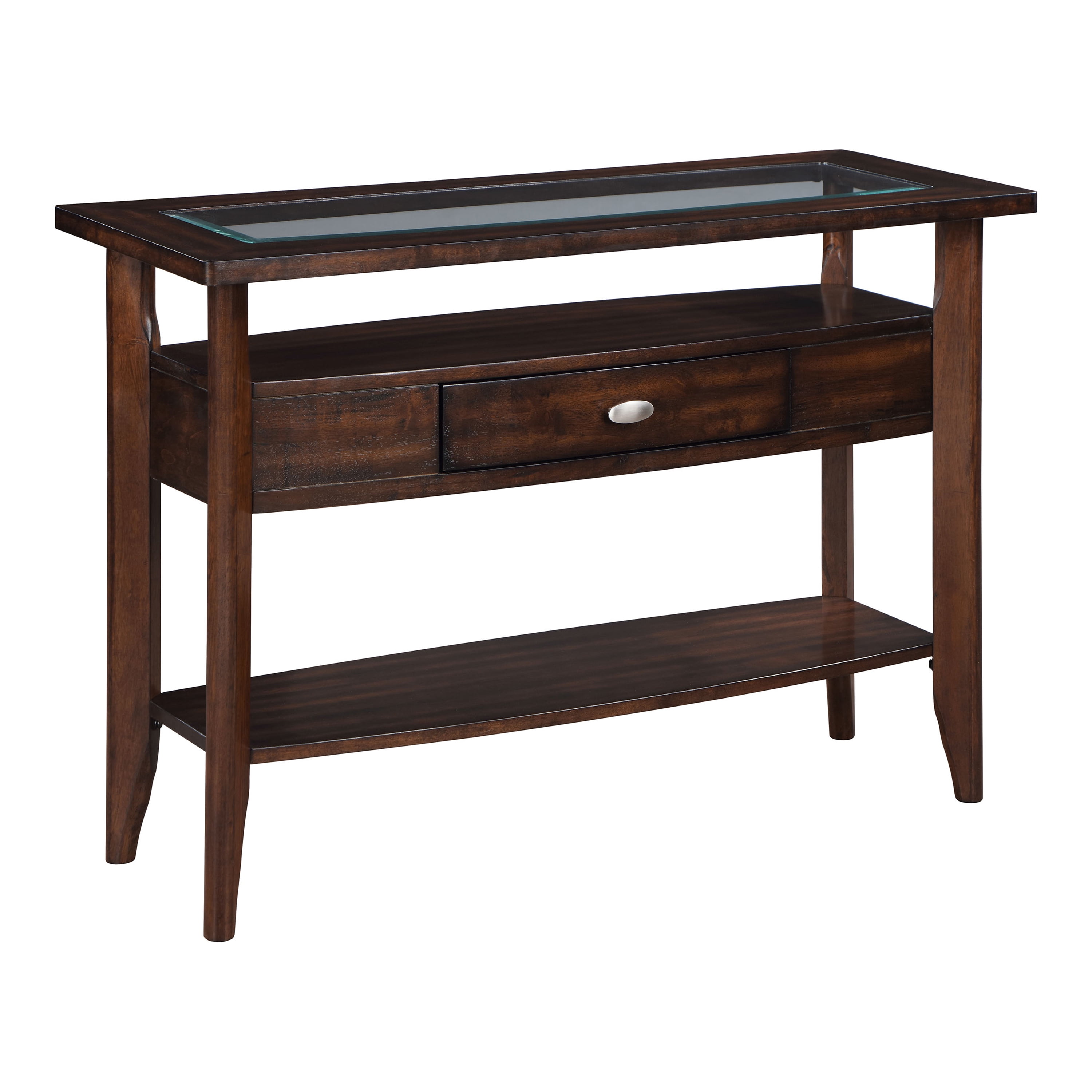 Furniture of America Garth 1-Drawer and 2-Shelf Wood Dark Walnut Sofa Table