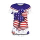 thumbnail image 4 of Camiseta de manga corta con cuello redondo y estampado informal de moda del Día de la Independencia para mujer Fridja hjk4089, 4 of 5