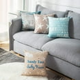 thumbnail image 5 of Set of 4 Throw Pillow Covers Beach Starfish Words Rules Holiday Summer Nautical Anchor Distressed Taupe Decorative Pillow Cases Home Decor Square 16x16 Inches Pillowcases, 5 of 5