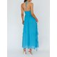 thumbnail image 5 of Lucakuins Vestido largo halter sin mangas con volantes y fruncido de gasa para mujer, vestido de vacaciones en la playa Lucakuins  moda, 5 of 7