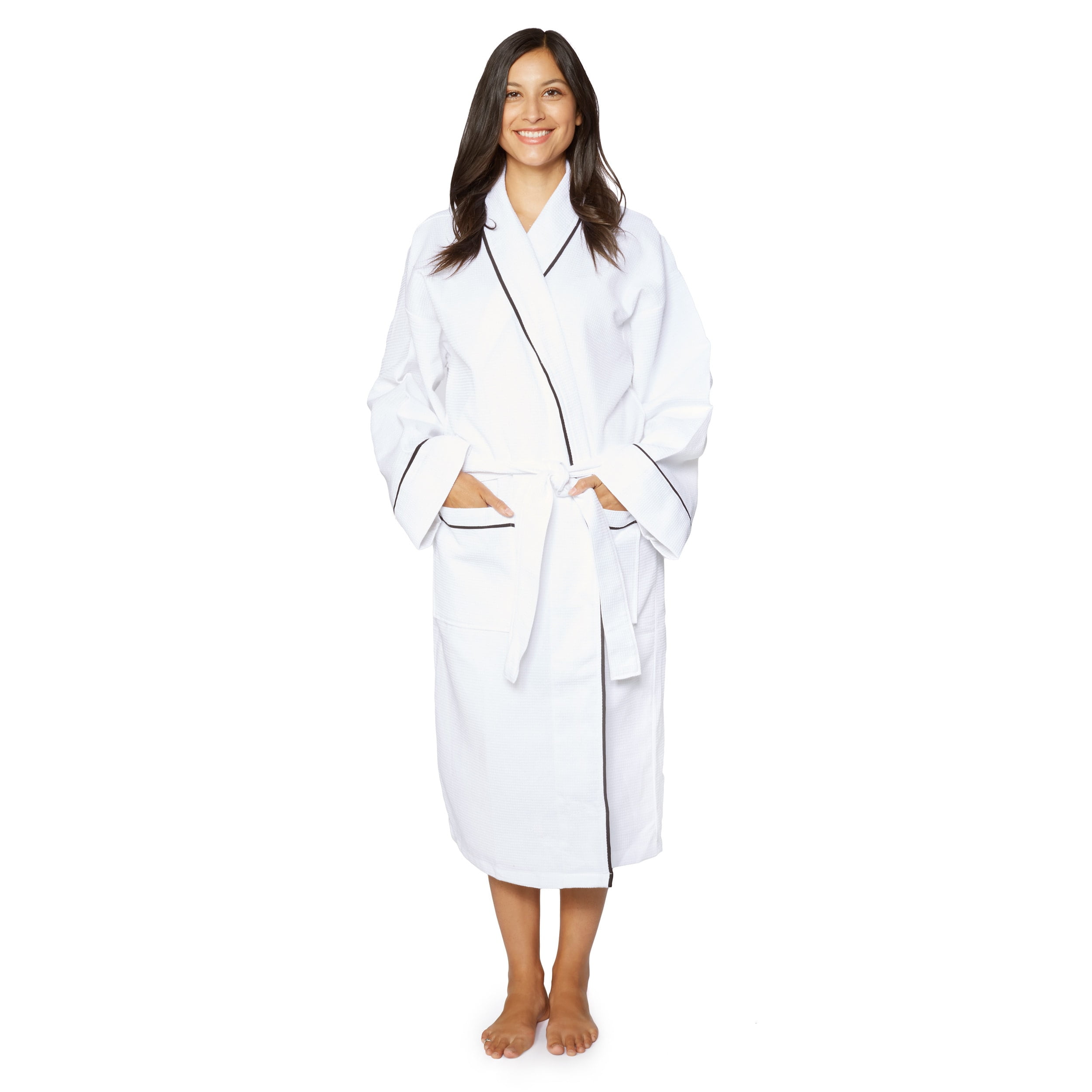 Cozy Fleece LLC Cotton Unisex Waffle Weave Bath Robe with Stylish