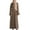 A-Brown, variant on Abaya Kaftan Dresses for Women Dubai Full Cover Ethnic Eid Muslim Dress Elegant Long Sleeve Belted Pleated Maxi Dress Prime Big Deal Days Scale Black M