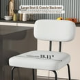 thumbnail image 5 of HomeZeer Bar Stools Set of 2, 26" Counter Height Barstools with Back and Footrest, Square PU Leather Upholstered Bar Chair, White, 5 of 8