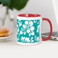 thumbnail image 4 of CafePress - Turquoise Hawaiian Hibiscus Mugs - 11 oz Ceramic Mug - Novelty Coffee Tea Cup, 4 of 6