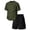 Army Green#5053BB, variant on Men's Short Sleeve Tracksuit Waffle Knit Men Short Sleeve Shirt and Shorts Set Workout Short Sleeve Summer Tracksuits Casual Set White M