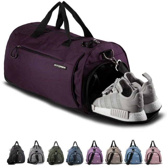 Bolsa de gimnasio Fitgriff Mulberry con compartimento para zapatos y artículos húmedos, 19 L