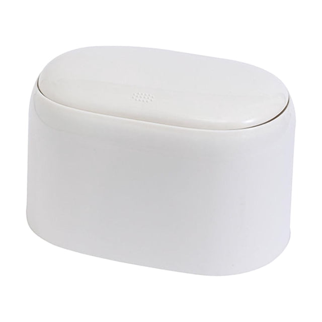 jifeng Desktop Trash Can Small Cartoon Waste Basket for Desk Household Coffee Table White