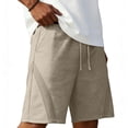 thumbnail image 2 of cfhntfmh Mens Summer Casual 7" Shorts Summer Drawstring Elastic Waist Beach Sweat Shorts Texture Shorts with Pockets, 2 of 6