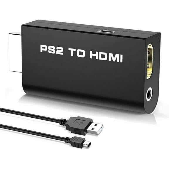 PS2 to HDMI Converter Adapter, M209 - Supports All Playstation 2 Display Modes, 3.5mm Audio Output, Plug and Play, USB Cable Powered