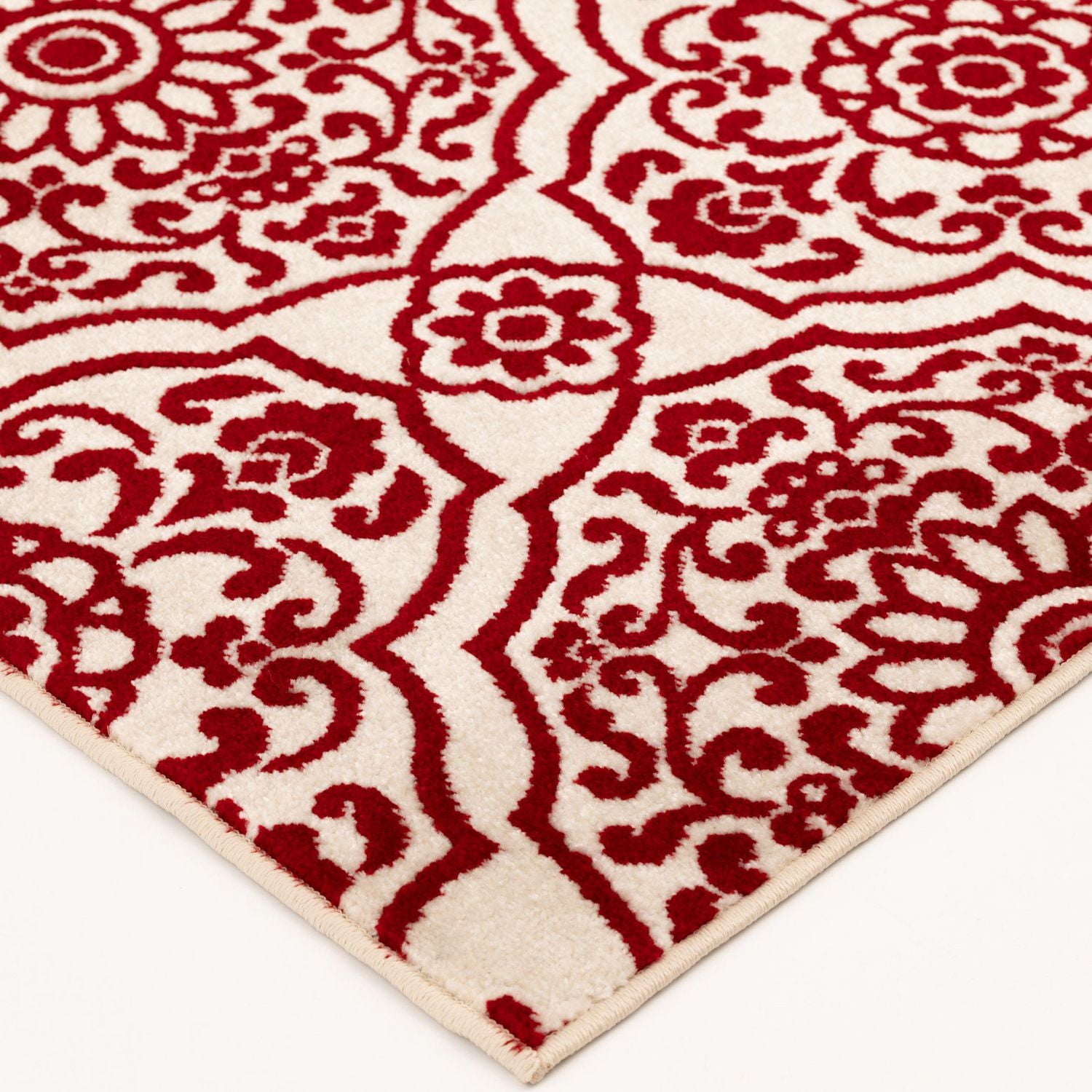 Tropiana Cream and Red Woven Area Rug