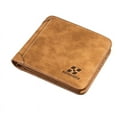 thumbnail image 1 of Cartera para hombre, billetera corta de cuero esmerilado, billetera vertical retro de tres pliegues, billetera con múltiples tarjetas, esperando a los jóvenes, 1 of 4