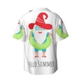 thumbnail image 6 of Lsque Hello Summer Gnome 2 print Men's Cuban Collar Short Sleeve Shirt Summer Beachwear Casual Button Down Fashionable Vacation Leisure Shirt-XX-Large, 6 of 7