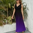 thumbnail image 6 of Black And Purple Gradient Sleeveless Dress Dresses Women Summer Evening Dresses Ladies Bohemia Long Dresses, 6 of 9