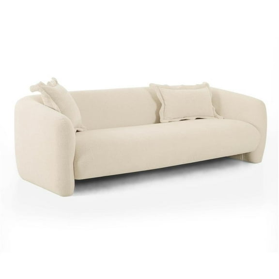 Pemberly Row Modern Transitional Sandstone Textured Fabric Sofa