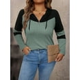 thumbnail image 7 of SIEANE Women's Plus-Size Casual Street Style V-Neck Long Sleeve Fall Matching Ribbed Knit Hooded Top 1X-4X, 7 of 7