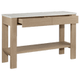 thumbnail image 3 of Bouclair Table Console Moderne en Bois Blanc et Naturel avec Dessus Blanc, 3 of 6