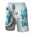 thumbnail image 4 of Balery Let's go Travel Around the World Traje de Baño Estilo Hawaiano para Hombre, Shorts de Secado Rápido con Bolsillos-Large, 4 of 6