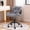 Gray-02 with Wheels, variant on PROHIKER Vanity Stool Chair with 360° Swivel Rolling Wheels, Height Adjustable Makeup Desk Chair with Back, Furry Padded Seat Accent Furniture Office Vanity Chair for Living Room, Bedroom, Gray