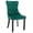 Emerald, variant on Set of 2 Fabric Dining Chairs Luxury Tufted Back with Nailed Trim and Back Ring Pull Home Kitchen Dining Room Chairs Armless Side Chairs Solid Rubber Wood Legs ()