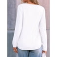 thumbnail image 2 of Womens Long Sleeve Tops Dressy Casual Blouses Business Lace T-Shirts Fall Fashion 2025 Outfits White XL, 2 of 5