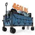 thumbnail image 2 of BeesClover Chariot de Plage Pliable Robuste, Chariot Utilitaire Extra Long avec Roues Tout-Terrain, Capacité de 350 Lb, Chariot Pliable avec Porte-Gobelets, Poignée Télescopique, 2 of 9
