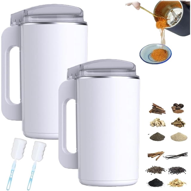 Pequeño equipo de molienda ultrafina para el hogar, máquina de molienda de polvo pequeña para el hogar, amoladora ultrafina (blanco*2)