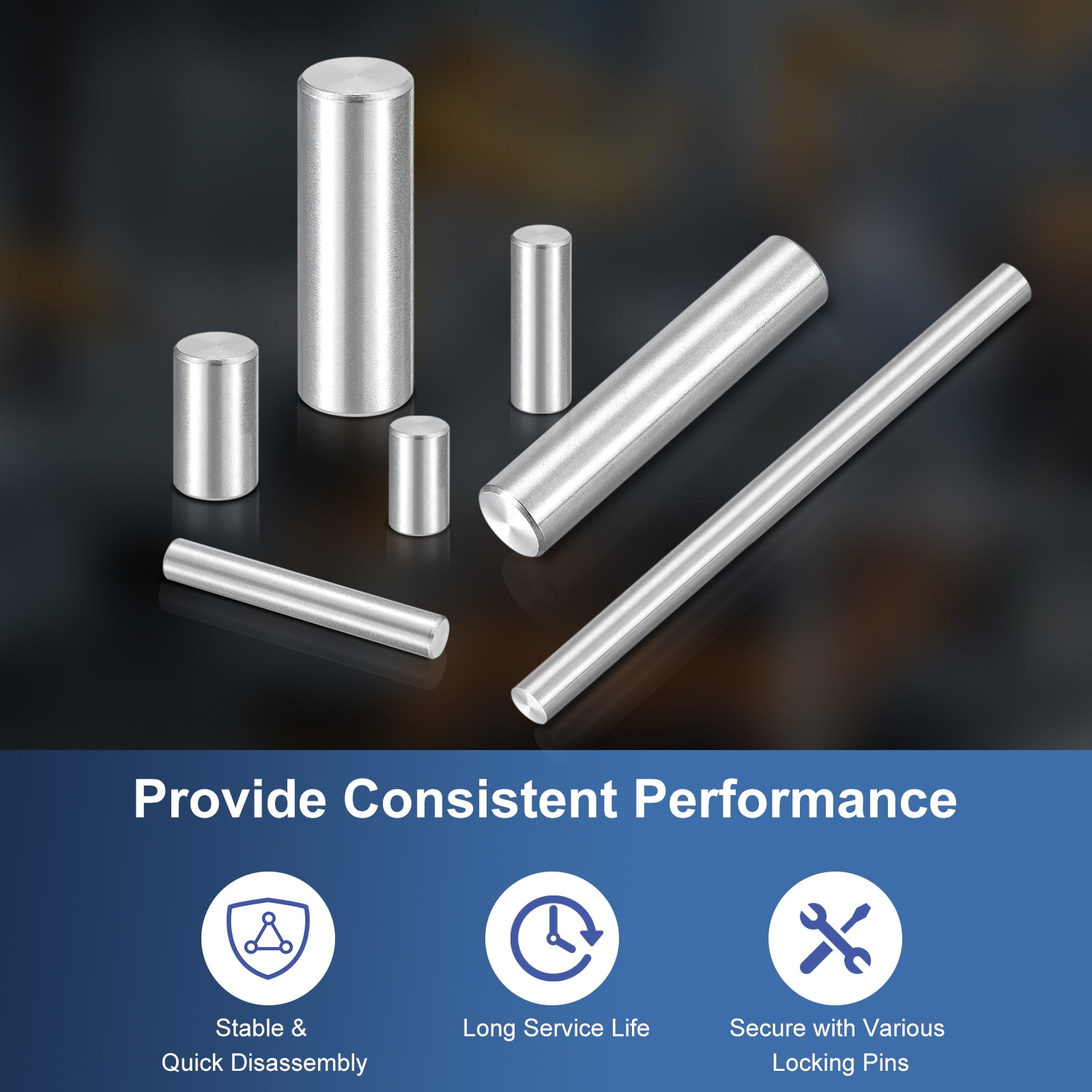 60Pcs M4x50mm 304 Stainless Steel Dowel Pin, Cylindrical Shelf Support Peg Pin