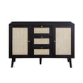 thumbnail image 5 of 47" Solid Wood and Rattan 3-Drawer Sideboard - Black, 5 of 5