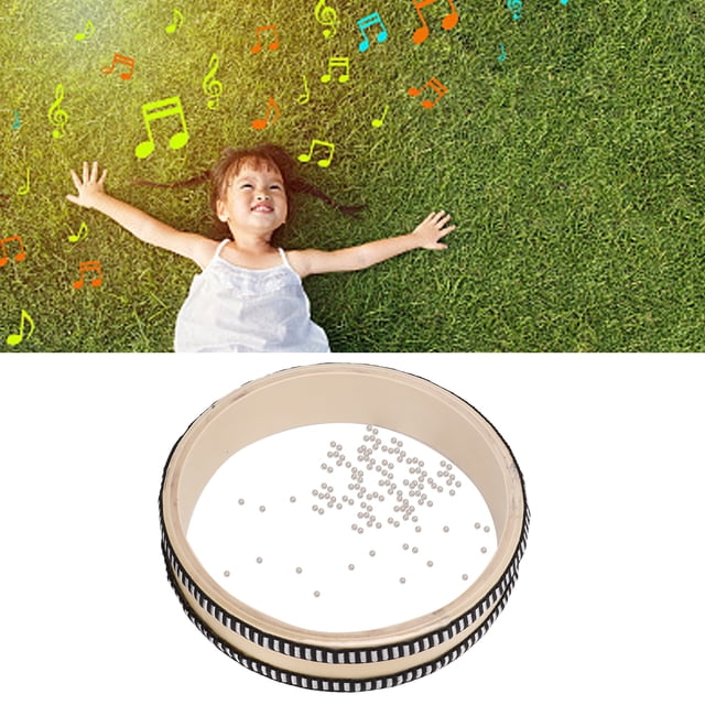 Wave Bead Drums Instrument, Ocean Drum Maple Well Structured 6.1in for Child