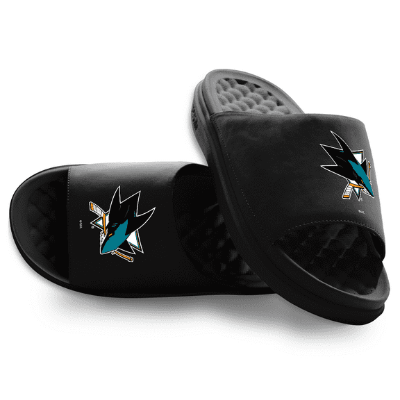 Unisex ISlide Black San Jose Sharks Primary Motive Slide Sandals