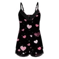 thumbnail image 3 of Gibobby Conjunto de 2 piezas de camisola sexy con estampado de amor para mujer, ropa de dormir con encaje sin espalda, lencería, traje de pantalones calientes (Rosa, L), 3 of 5