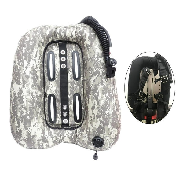 Donut Wing Tank para Buceo, Juego de BCD para Buceo, inflador de 20,4 kg, compensador de flotabilidad BCD, para Buceo Subacuático al Aire Libre para a Gris
