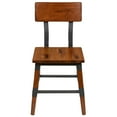 BizChair 4 Pack Rustic Antique Walnut Industrial Wood Dining Chair