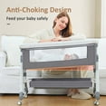 thumbnail image 6 of JieC 5-in-1 Baby Bassinet with Wheel,Adjustable Height Infant Bedside Crib with Diaper Table & Mosquito Net, Gray, 6 of 10