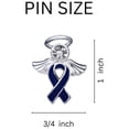 thumbnail image 2 of Bulk Colon Cancer Awareness Angel Blue Ribbon Pins 2 Pack, 2 of 3