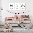thumbnail image 3 of Baby Girl Adventure Nursery Decor, Adventure Nursery Wall Art, Watercolor Mountain Landscape, Woodland Decor for Kids Room, Baby Girl Set of 3 Canvas Set, Framed 16"x24", 3 of 5