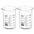 thumbnail image 1 of Uxcell 50ml Tall Form Glass Beaker 3.3 Borosilicate Graduated Lab Measuring Cups 2 Pack, 1 of 5