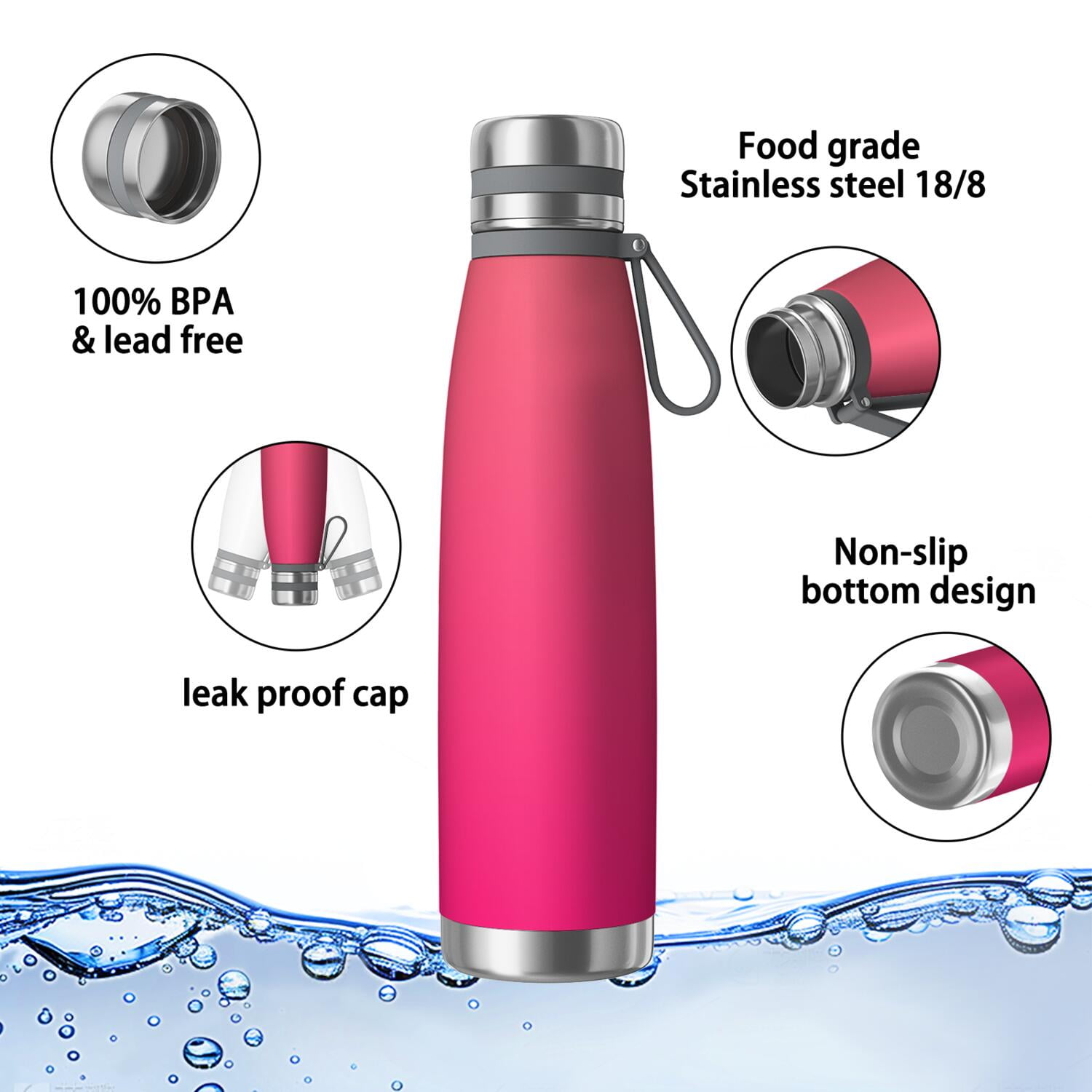 29oz Insulated Water Bottle with Tea Infuser, Stainless Steel Travel Mug, Colorful Gradient Print
