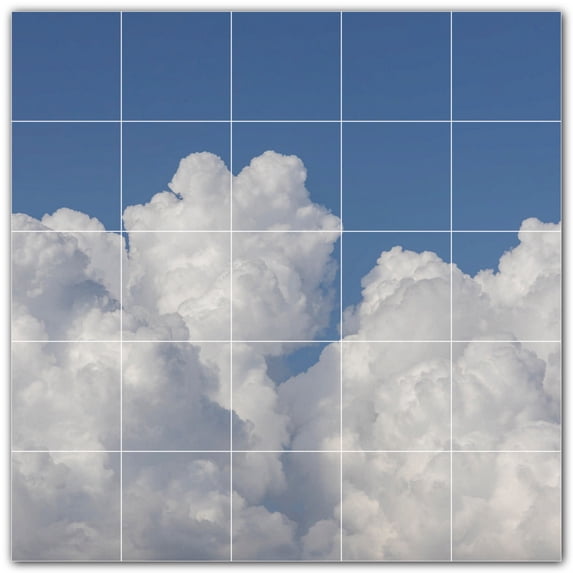 Picture-Tiles.com: Clouds Ceramic Tile Wall Mural WAL500377-55L. 40"W x 40"H using (25) 8" x 8" Ceramic Tiles-Satin Finish