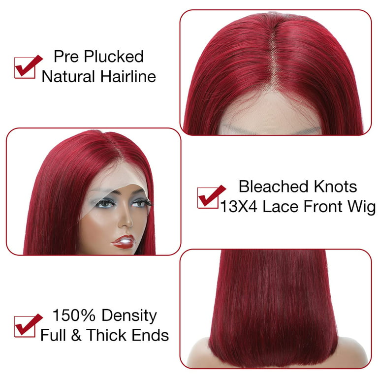 Xiweiya Wigs Long Straight Bright Red Hair Synthetic Lace Front Wig Middle  Part with Heat Resistant Fiber Soft Natural Hairline Replacement Wig for