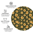 thumbnail image 3 of Kdxio Black Ink Green Plaid Sunflower Funny Coasters,4 Pcs Leather Coasters,Housewarming Gifts,Protect Furniture from Water Marks Scratch and Damage, 3 of 6