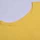 thumbnail image 4 of Gibobby Playera Corte clásico para Mujer Verano mujer manga corta cuello redondo flor camiseta Top Casual Slim camisas camiseta blusa(Amarillo,CH), 4 of 5